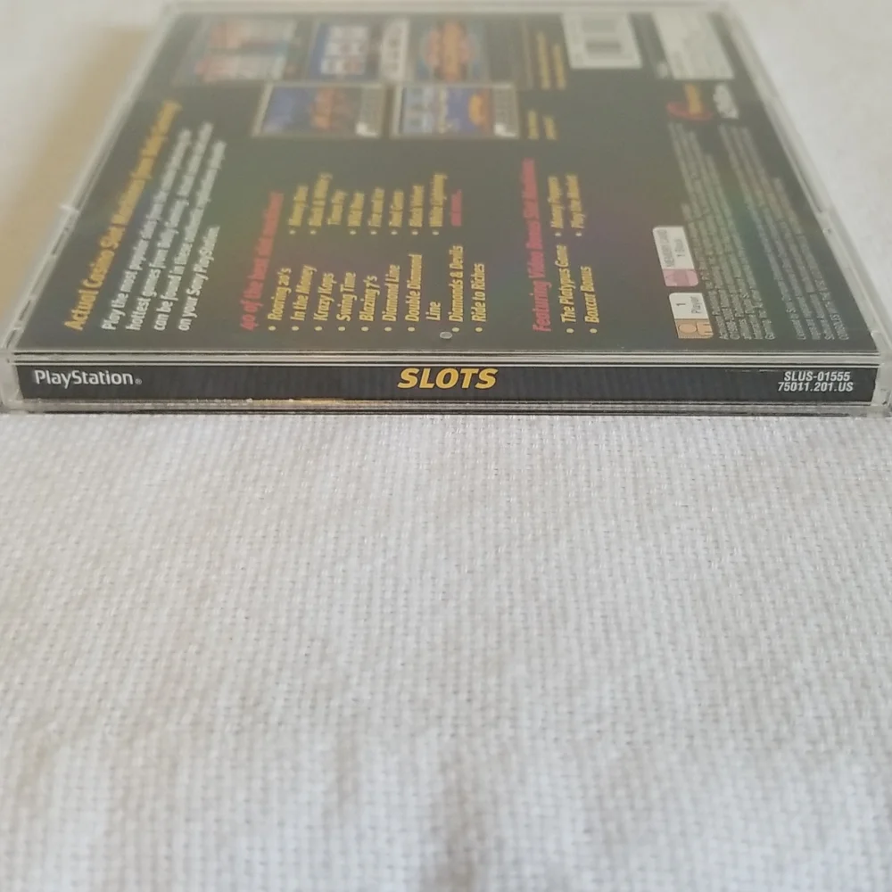 Slots Casino Black PS1 Sony PlayStation Manual Game Case Tested